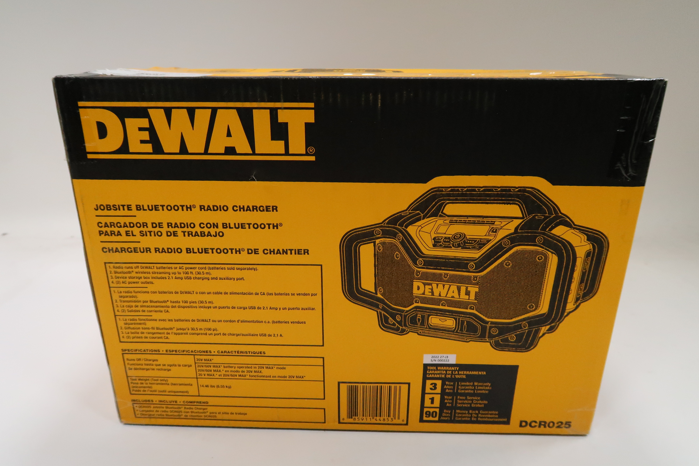 DeWalt DCR025 20V MAX Bluetooth Jobsite Radio 9763