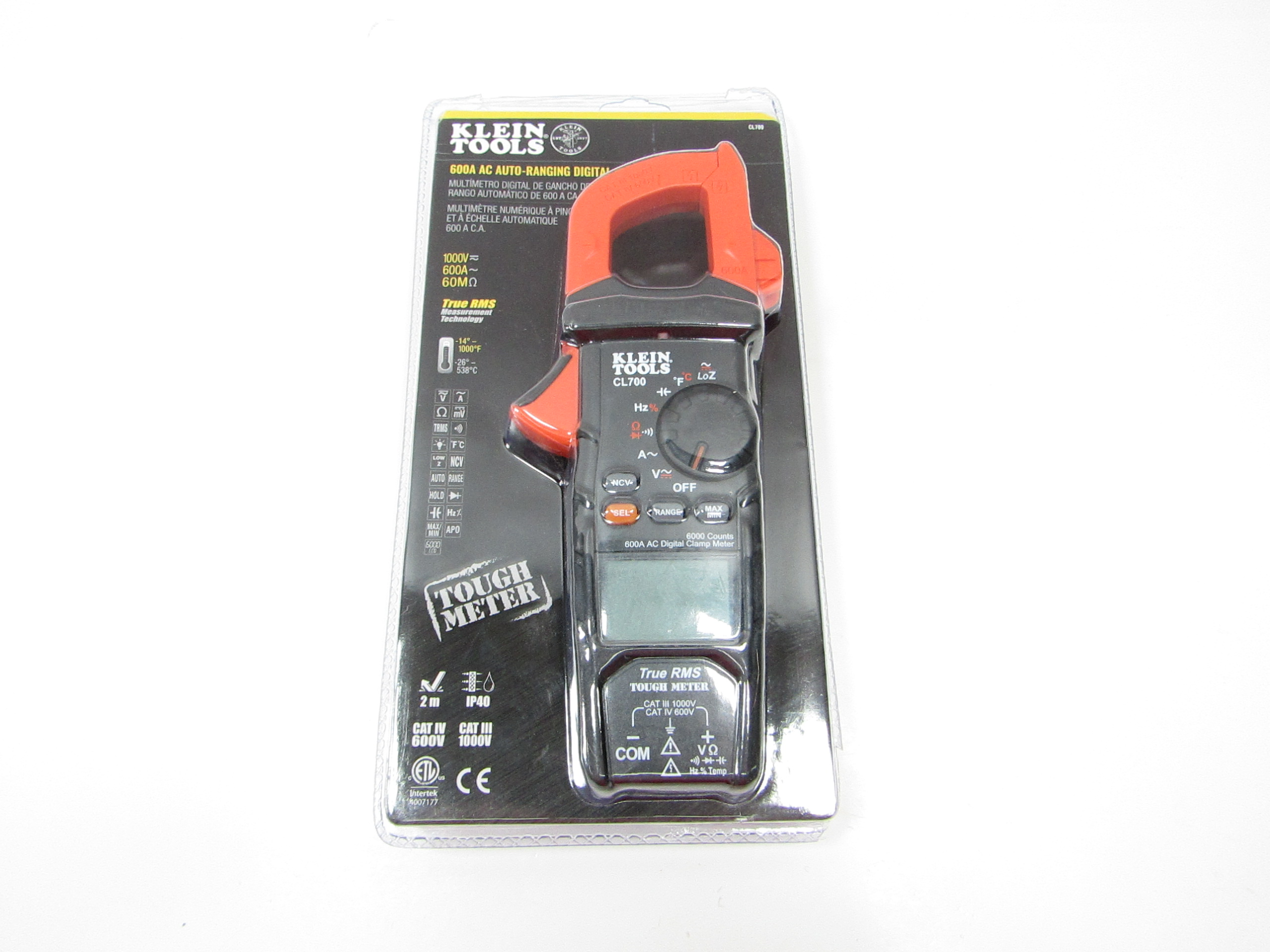 Klein Tools CL700 600A AC AutoRanging Digital Clamp Meter 4946