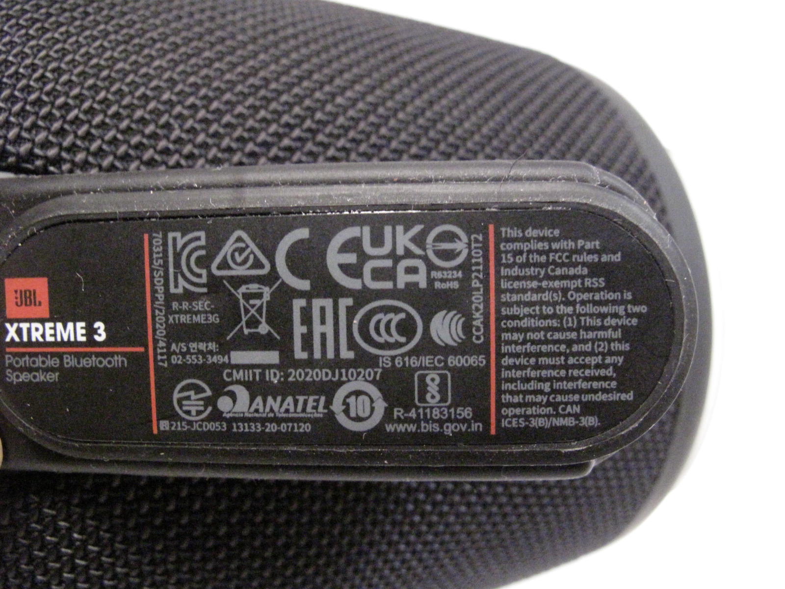 JBL Xtreme 3 Portable Wireless Bluetooth Speaker Black