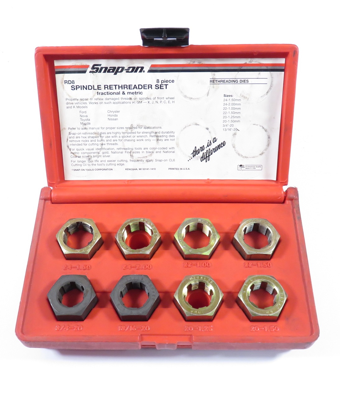 Snapon Tools RD8 8Piece Spindle Rethreading Set