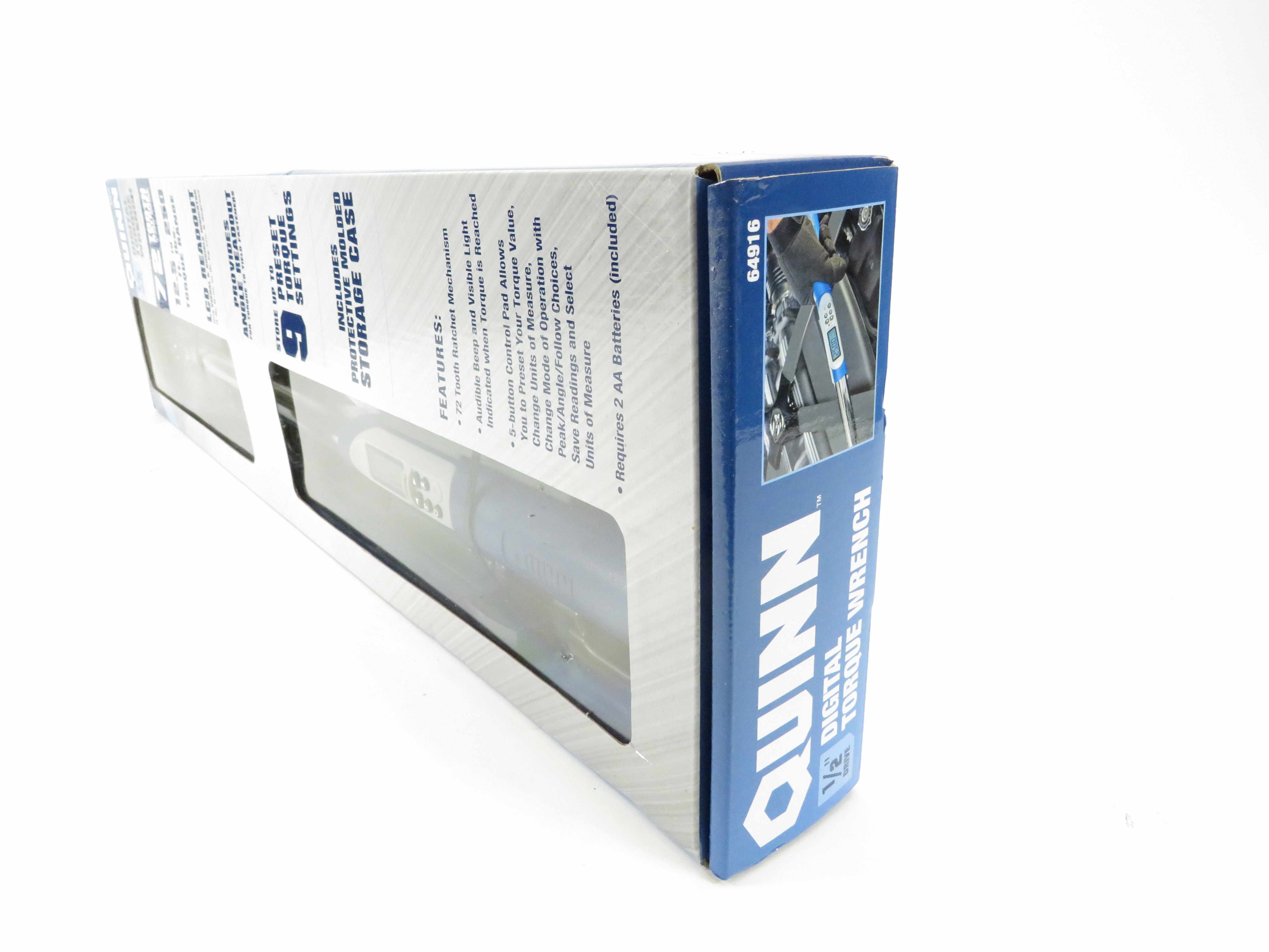 Quinn 1/2" Drive Digital Torque Wrench 72 Tooth Ratchet 64916