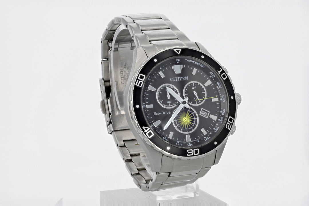Citizen Eco-Drive Weekender Black Dial Stainless Steel Men's