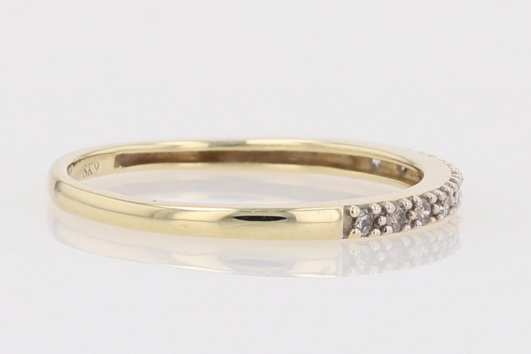 .07ctw Round Cut Diamond Prong Set Wedding Band Ring 10k Yellow Gold Size 7