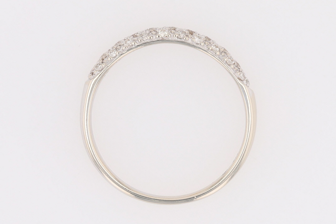 .14ctw Round Cut Diamond Cluster Wedding Band Ring 14k White Gold Size 6.75