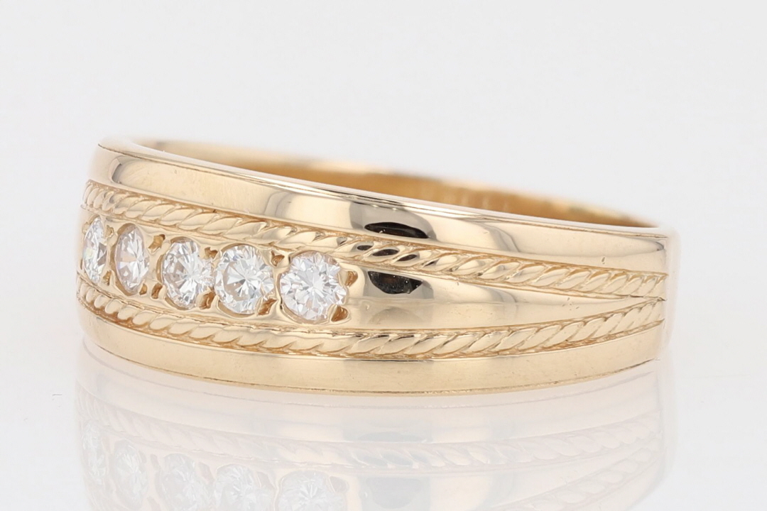 .20ctw Round Cut Diamond Prong Set Wedding Band Ring 14k Yellow Gold Size 6