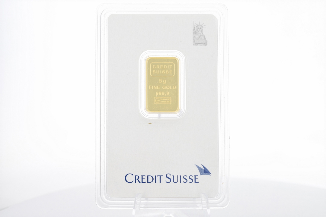 1985 Credit Suisse Valcambi 5 Gram .9999 Fine Gold Bar Liberty