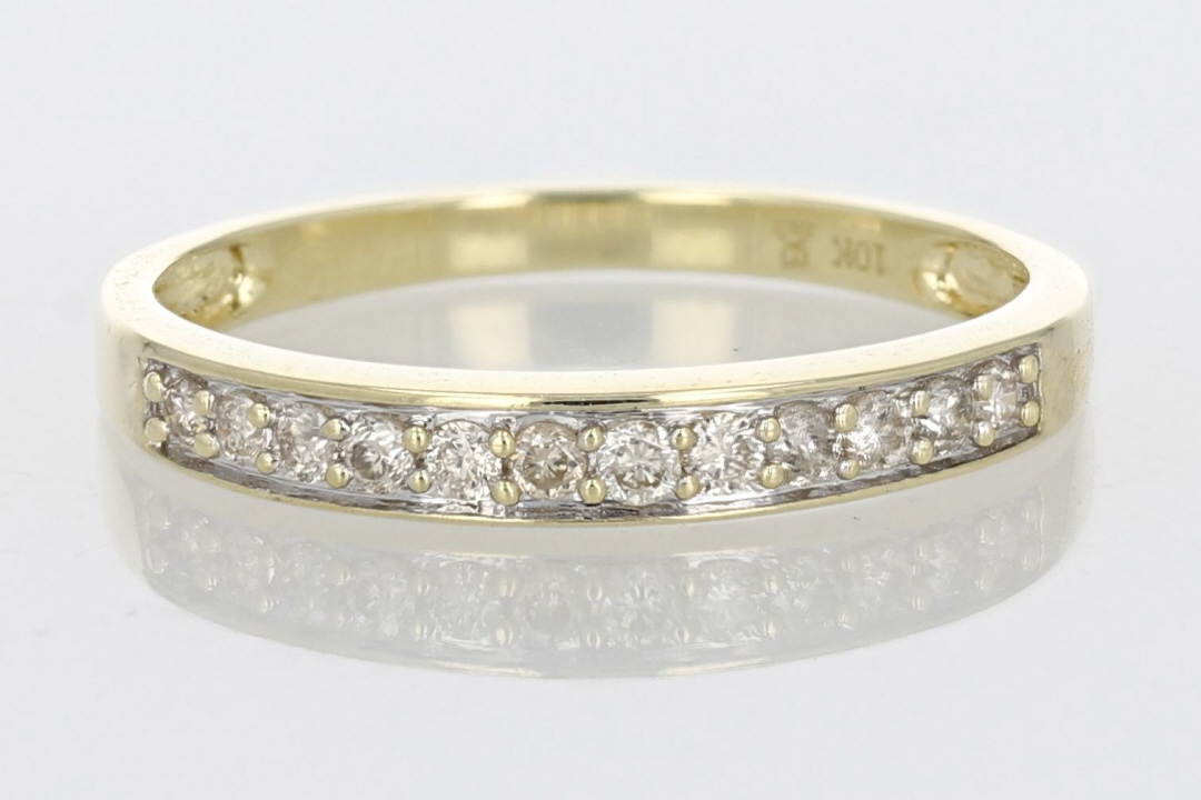 .16ctw Round Cut Diamond Prong Set Wedding Band Ring 10k Yellow Gold Size 7